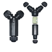IP68 level screw type underwater outdoor waterproof electrical wire connector y type connector